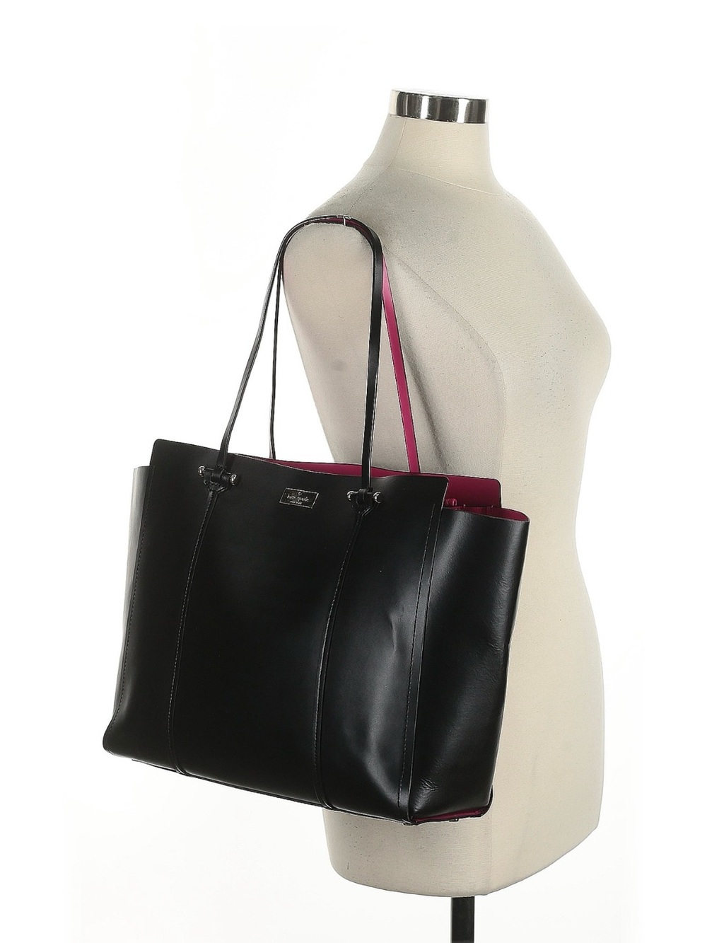 Kate Spade New York Black Tote with Pink Accent Interior